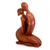 Wood statuette, 'The Kiss I' - Unique Romantic Wood Sculpture from Indonesia thumbail