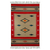 Wool dhurrie rug, 'Scarlet Sands' (4x6) - Multicolor Geometric Dhurrie Rug (4x6) thumbail