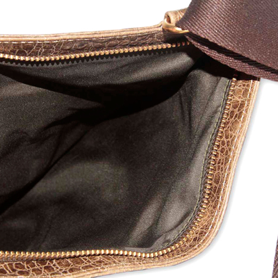 Leather messenger bag, 'Mancora Traveler' - Hand Crafted Leather Shoulder Bag