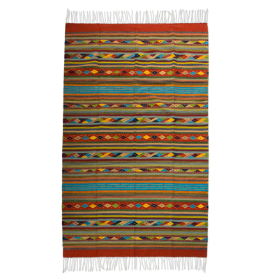 Zapotec wool rug, Harmony (4x6.5)