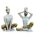 Celadon ceramic statuettes, 'Practicing Yoga' (pair) - Celadon ceramic statuettes (Pair)