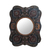Leather wall mirror, 'Floral' - Dark Green Leather Wall Mirror Peru Colonial Style thumbail