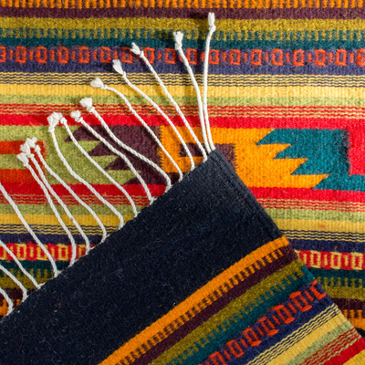 Zapotec wool rug, 'Color Celebration' (5.5x8.5) - Mexican Zapotec Wool Area Rug (5.5x8.5)