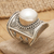 Cultured pearl cocktail ring, 'Glowing Heroine' - Wide Silver and Cultured Mabe Pearl Ring from Bali (image 2) thumbail