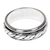 Men's sterling silver band ring, 'Lightning Track' - Textured Silver Handcrafted Men's Band Ring from Bali thumbail