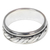 Men's sterling silver band ring, 'Lightning Track' - Textured Silver Handcrafted Men's Band Ring from Bali (image 2b) thumbail