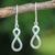 Sterling silver dangle earrings, 'Into Infinity' - Handcrafted Infinity Symbol Sterling Silver Dangle Earrings (image 2) thumbail