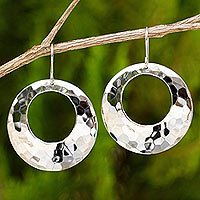 Sterling silver dangle earrings, 'Brilliant Halo' - Sterling Silver Dangle Earrings
