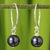 Pearl dangle earrings, 'Night Queen' - Sterling Silver and Pearl Dangle Earrings from Thailand