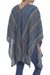 100% Alpaca knit ruana, 'Dream Weaver' - Striped Multi-Color and Turquoise 100% Alpaca Ruana