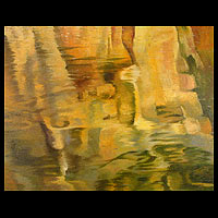 'Water, Wind and Shadow I' (2003) - Abstract Oil Painting from Thailand