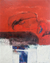 'Energy II' - Rot-weißes abstraktes Acrylgemälde auf Leinwand