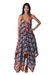 Cotton maxi dress, 'Magical Bliss' - Grey Black and Orange Print Cotton Maxi Dress