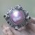 Cultured pearl and peridot cocktail ring, 'Regal Rose Glory' - Pink Mabe Pearl and Peridot Artisan Crafted Cocktail Ring (image 2b) thumbail
