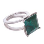Chrysocolla cocktail ring, 'Prairie' - Sterling Silver Cocktail Chrysocolla Ring