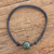 Jade pendant bracelet, 'Loving Life in Dark Green' - Adjustable Dark Green Jade Pendant Bracelet from Guatemala (image 2) thumbail