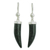 Jade dangle earrings, 'Forest Cat' - Artisan Crafted Sterling Silver Dark Green Jade Earrings thumbail