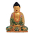 Wood statuette, 'Buddha of Paradise' - Hand Painted Wood Sculpture thumbail