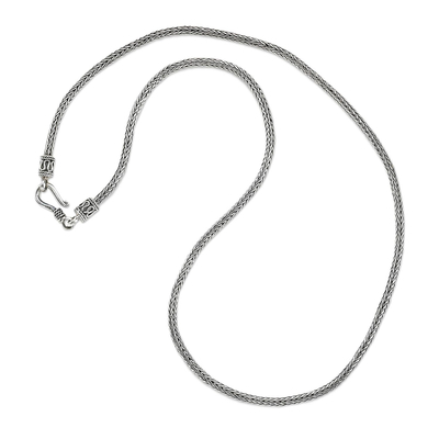Collar de cadena de plata esterlina - Collar de cadena de plata estilo Naga elaborado por un artesano balinés