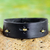 Men's leather wristband bracelet, 'Hide and Seek in Black' - Men's Unique Leather Wristband Bracelet