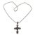 Amethyst cross necklace, 'New Directions' - Amethyst Sterling Silver Cross Necklace thumbail