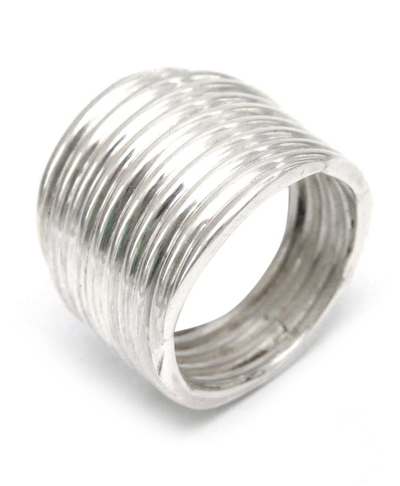 Sterling silver band ring, 'Andean Whirlwind' - Sterling Silver band ring