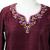 Silk tunic, 'Classy Wine' - Artisan Crafted Embroidered 100% Silk Tunic