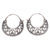 Sterling silver hoop earrings, 'Moonlit Garden' - Balinese Style Sterling Silver Crescent Hoop Earrings