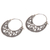 Sterling silver hoop earrings, 'Moonlit Garden' - Balinese Style Sterling Silver Crescent Hoop Earrings