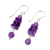 Amethyst dangle earrings, 'Purple Monoliths' - Amethyst and Sterling Silver Dangle Earrings from Thailand