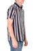 Herren-Kurzarmhemd aus Baumwolle - Handgewebtes Kurzarmhemd aus schwarzer und grauer Baumwolle für Herren
