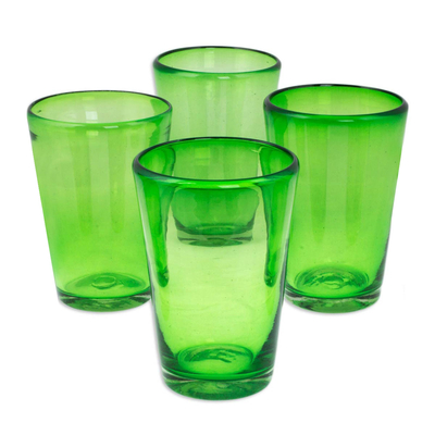 Vasos para beber (juego de 4) - Vasos de agua reciclados hechos a mano artesanalmente (juego de 4)