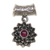 Ruby pendant, 'July Water Lily' - Handmade Floral Sterling Silver and Ruby Pendant thumbail