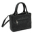 Leather shoulder bag, 'Flower Carrier in Black' - Floral Embossed Leather Shoulder Bag in Black from Mexico (image 2b) thumbail