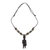 Ebony and leather pendant necklace, 'Promised Love' - Ebony Sculpture Leather Pendant Necklace