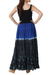 Tie-dyed cotton skirt, 'Boho Batik in Royal Blue' - Tie-Dyed Cotton Skirt in Royal Blue and Black Thailand
