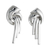 Sterling silver button earrings, 'Waterfall' - Hand Made Sterling Silver Button Earrings