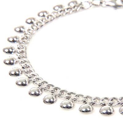 Sterling silver anklet, 'Palace Charms' - Handmade Sterling Silver Anklet