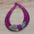 Horn pendant necklace, 'Zacsongo' - Boomerang Horn Pendant Magenta Leather Cord Necklace (image 2) thumbail