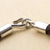 Men's leather bracelet, 'Earth Elements' - Leather with Fine Silver Braided Men's Bracelet