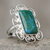 Chrysocolla cocktail ring, 'Andean Purity' - Artisan Crafted Chrysocolla and Sterling Silver Ring