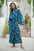Batik robe, 'Sapphire Dreams' - Batik Patterned Robe (image 2) thumbail