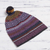 100% alpaca hat, 'Andean Pride' - Multicolored Alpaca Cap with Pompom from Peru (image 2b) thumbail