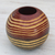 Wood decorative vase, 'Ripple Effect' - Hand Carved and Etched Mango Wood Decorative Spherical Vase (image 2) thumbail