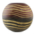 Wood decorative vase, 'Ripple Effect' - Hand Carved and Etched Mango Wood Decorative Spherical Vase (image 2c) thumbail