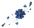Lapislazuli-Brosche - Handgefertigte florale Lapislazuli-Brosche