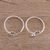 Sterling silver toe rings, 'Flower and Leaf' (pair) - Unique Toe Rings with Flower Wrap Design (Pair)