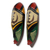 African wood masks, 'None But God' (pair) - Hand Carved and Painted Adinkra Symbol Masks (Pair) (image 2b) thumbail