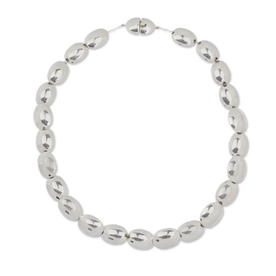 Sterling silver link necklace, 'Moonlight Glow' - Taxco Silver Link Necklace