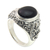 Men's onyx ring, 'Black Om Kara' - Handcrafted Onyx and Sterling Silver Om Ring for Men thumbail